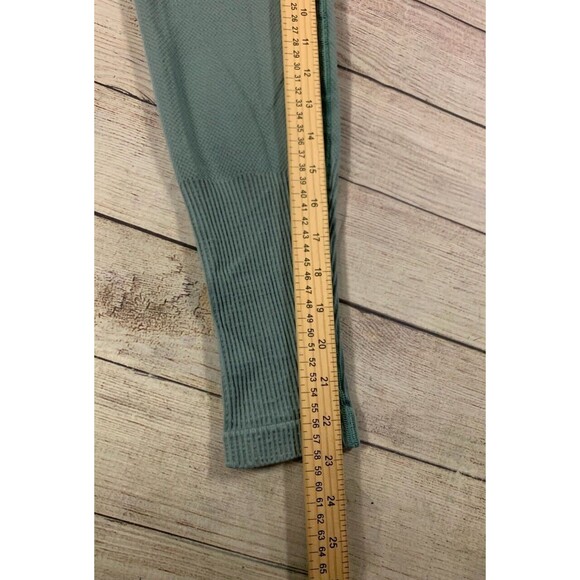 Gymshark Women's Power Down Leggings Size L Turquoise Seamless High Rise Ribbed - Picture 5 of 5